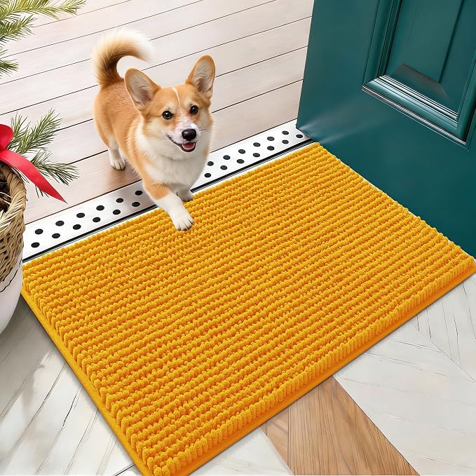 OLANLY Dog Door Mat for Muddy Paws 24x16, Ultra Absorbent Chenille Mud Doormat by OLANLY