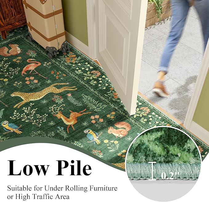 DUKINO 8x10 Rug, Washable Animal Living Room Rug - Image 9