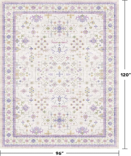 8x10 Large Lavender Rug for Bedroom, Floral Area Rug for Living Room, Dinning - Image 2