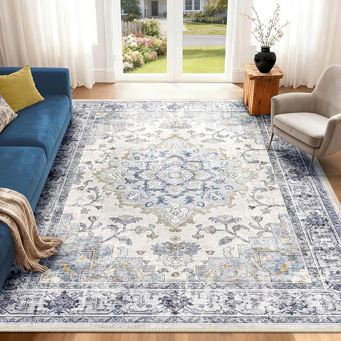 CAPALOCA Machine Washable Rugs Nursery Rug 4x6 Cute Girl Non Slip Low Pile by CAPALOCA