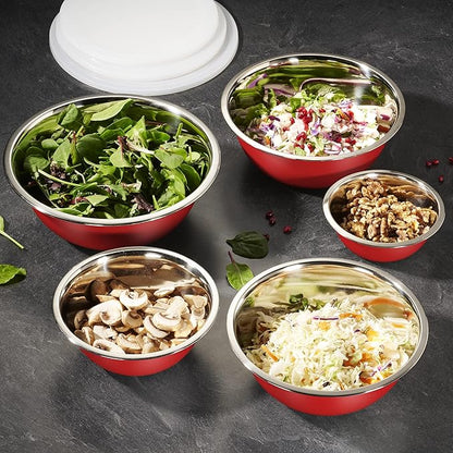 WHYSKO Stainless Steel Mixing Bowl Set, 10 Piece Stainless Steel Mixing Bowls - Image 4