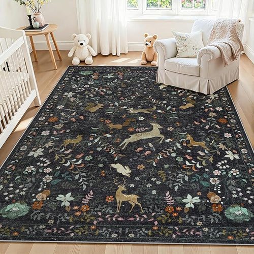 6x9 Area Rugs Washable Rug: Large Boho Living Room Rug Soft Non-Slip Low Pile by Yidanamy