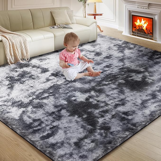 5X8 Ultra Soft Rug for Living Room, Fluffy Shag Area Rug for Bedroom, Modern by Fairblink