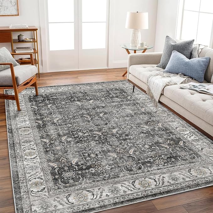 CHAMPLANT Area Rug 6'x9' Washable Vintage Traditional Floor Cover Thin Retro by CHAMPLANT