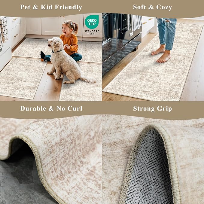 2x3 Feet Washable Entryway Rug, Non-Slip Small Kitchen Throw Mat - Image 5