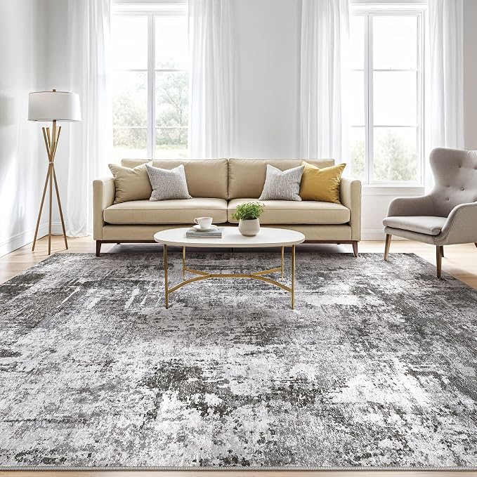 5x7 Area Rugs Living Room: Machine Washable Large Abstract Modern Soft Rug - Image 5