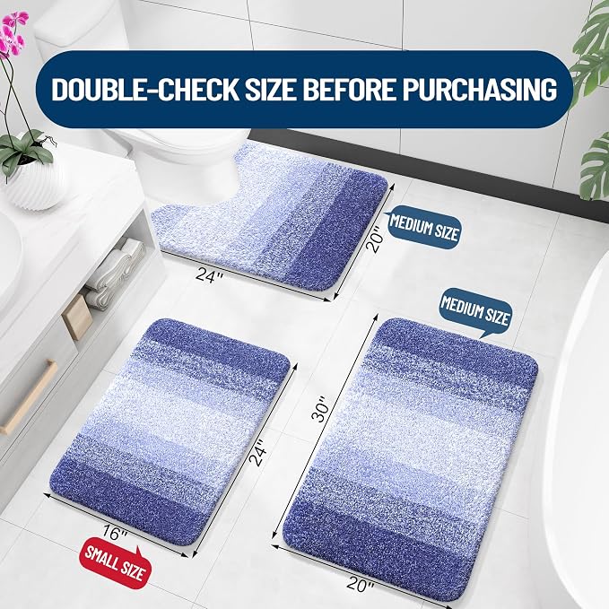 OLANLY Large Bathroom Rugs Mat 44x32, Extra Soft Absorbent Microfiber Bath Rugs - Image 2