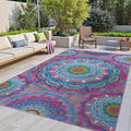 Arenarug Meditation Indoor Outdoor Rug 5x8 ft Mandala Pattern Rug Boho Style by ArenaRug