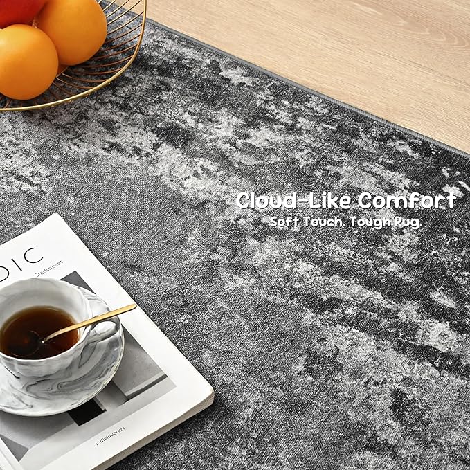 2x5 Black Rug Runners for Hallways Kitchen Runner Rug Non Slip Washable Black - Image 6