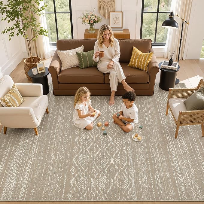 Nakagishi Area Rug Living Room Rugs: 8x10 Large Soft Machine Washable Boho - Image 8