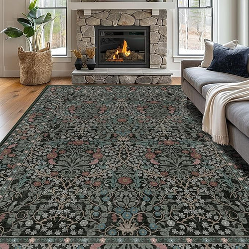 9x12 Washable Area Rugs for Living Room, Stain Resistant Vintage Rugs for - Image 2