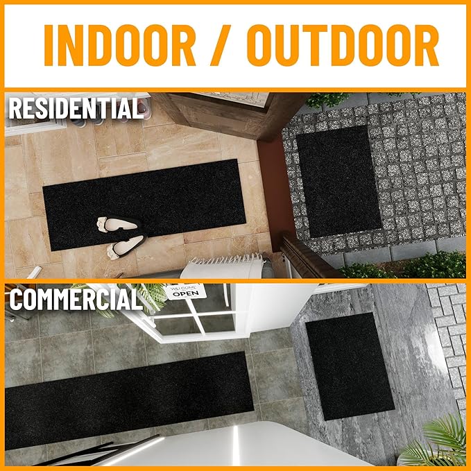 Ottomanson 6'6" x 9' Mud Mat Area Rug Scraper Carpet - Image 2