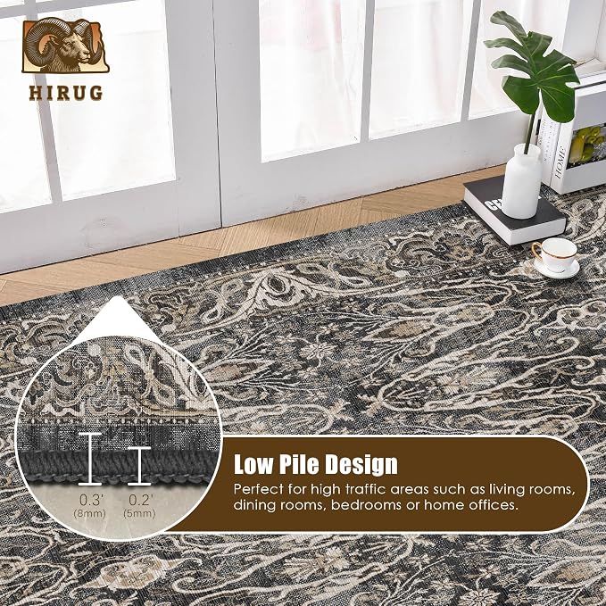 Washable Area Rug 3' x 5 ' Vintage Traditional Persian Mat - Image 5