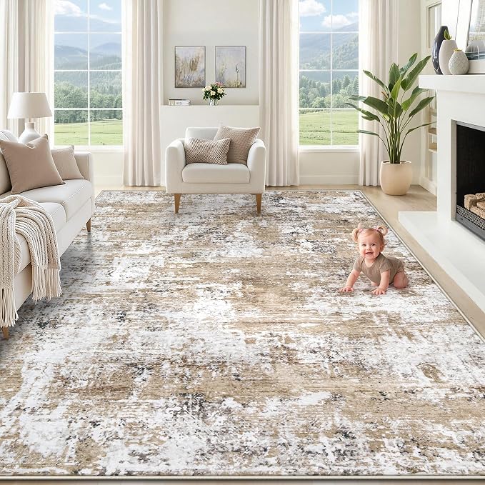 XLUEZ 8x10 Area Rugs for Living Room, Washable Modern Abstract Large Area Rug by XLUEZ