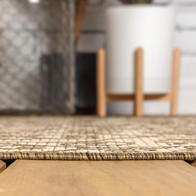JONATHAN Y Vintage Filigree Indoor Outdoor Runner Rug 2X10 Beige/Brown - Image 8