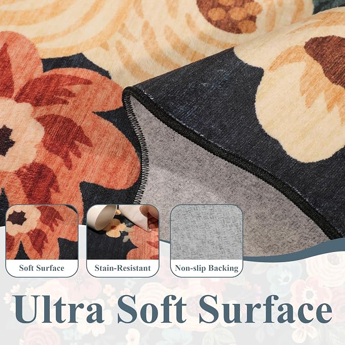 DUKINO 2x6 Runner Rug for Hallway, Washable Kitchen Rug - Image 9