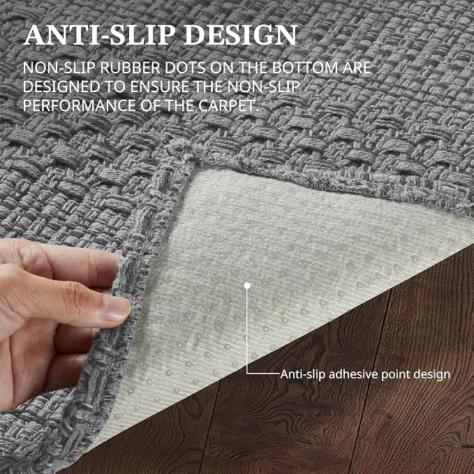 2' x 4' Entryway Rug, Boho Small Area Rug, Machine Washable, Woven Rug - Image 5