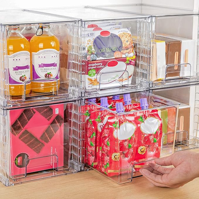 Vtopmart 4 Pack Large Stackable Storage Drawers, Easily Assemble Acrylic - Image 6