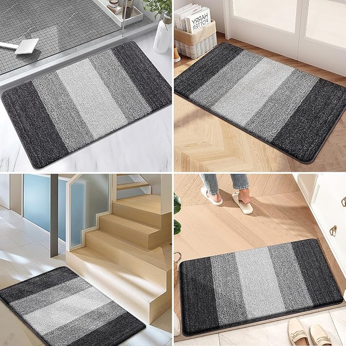 Kitinjoy Indoor Outdoor Door Mat, 50x30 Non-Slip Absorbent Dirt Trapper - Image 6