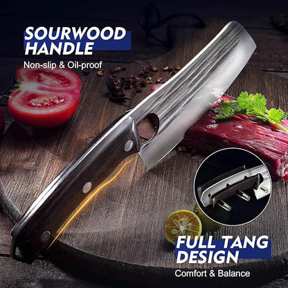 Topfeel 3PCS Butcher Knife Set Hand Forged chef knife Boning Knife, High Carbon - Image 5
