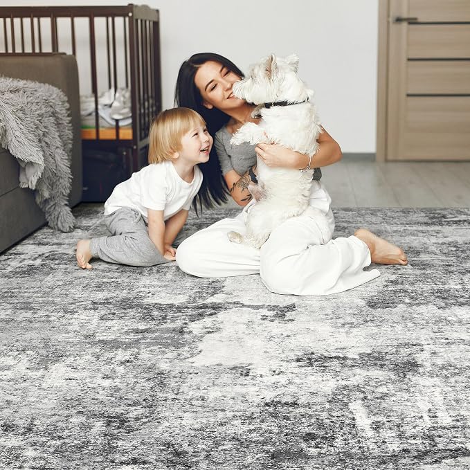 DMOYEST 7x9 Area Rugs for Living Room, Washable Large Abstract Rug, Non Slip - Image 6