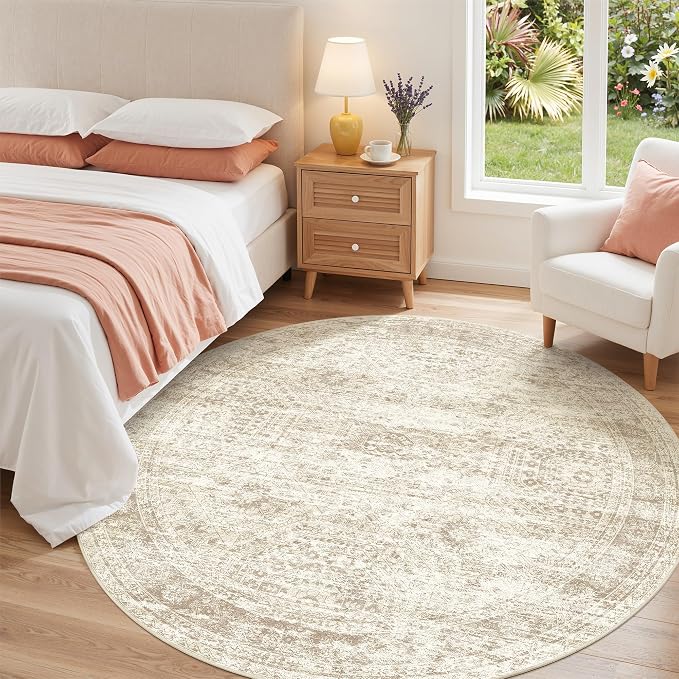 Round Rug 5ft, Washable Circle Rug - Image 3