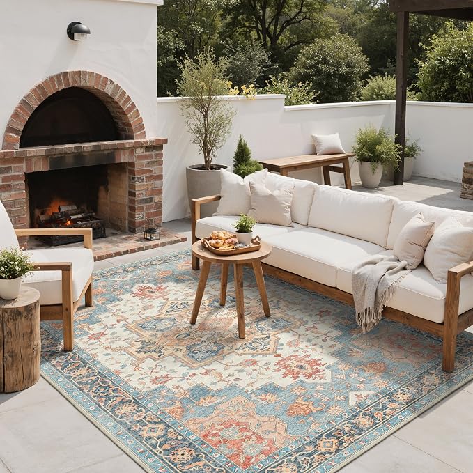 GENIMO Outdoor & Indoor Area Rug 5'x8', Waterproof, Non-Shedding, Easy Cleaning - Image 6