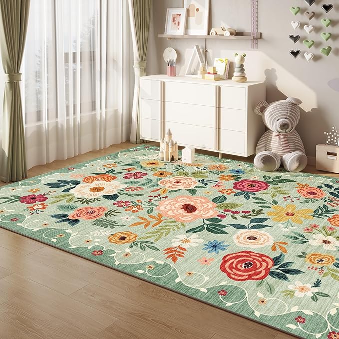 DUKINO 5x7 Area Rug, Floral Rugs - Image 4