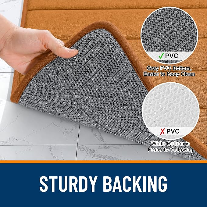 OLANLY Memory Foam Long Bathroom Rugs Runner 70x24, Super Soft Absorbent Bath - Image 7