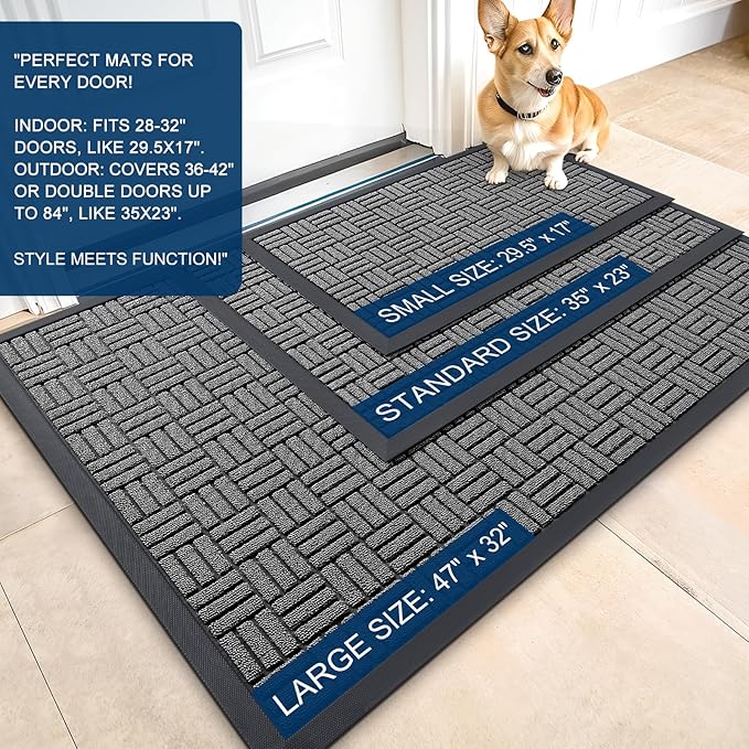 OLANLY Front Door Mat Outside Entrance 29.5x17, Heavy Duty Sturdy Natural - Image 3