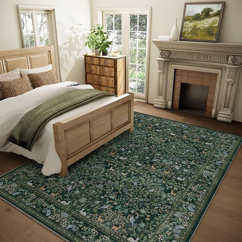 8x10 Area Rugs for Living Room: Washable Rug Vintage Rugs Stain Resistant Non - Image 2