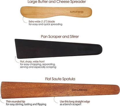 3-Piece Wooden Kitchen Cooking Utensil Set - Image 2