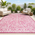 JONATHAN Y Boho Medallion Indoor Outdoor Area Rug 3X5 Fuchsia/Light Gray by JONATHANY