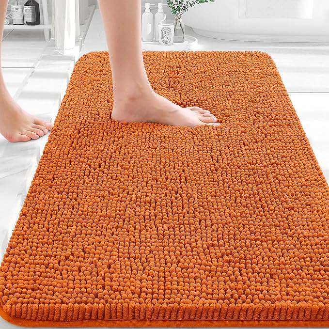 OLANLY Bathroom Rugs 32x20, Extra Soft Absorbent Chenille Bath Rugs, Rubber by OLANLY