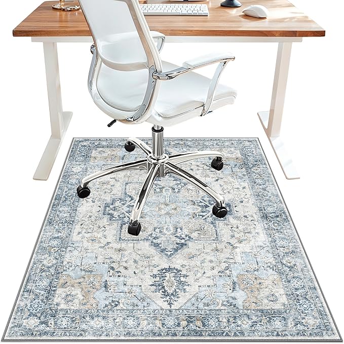 48"x72" Office Chair Mat for Hardwood Tile Floor, Under Desk Carpet Protector by BESBLEE