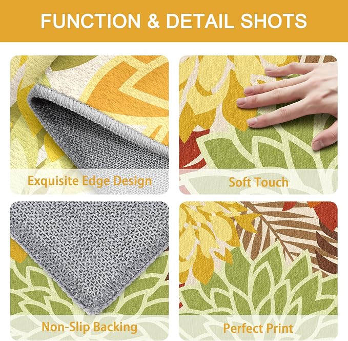 Colorful 6x9 Outdoor Area Rug Washable Multicolored Patio Rug Tropical - Image 5
