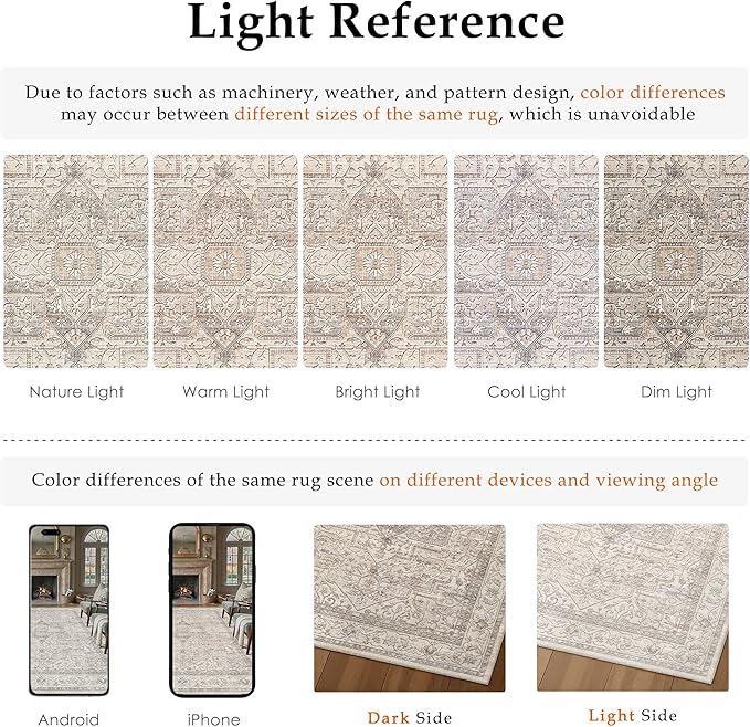 2x6 Washable Vintage Runner Rug Beige Oriental Hallway Kitchen Throw Rug - Image 6