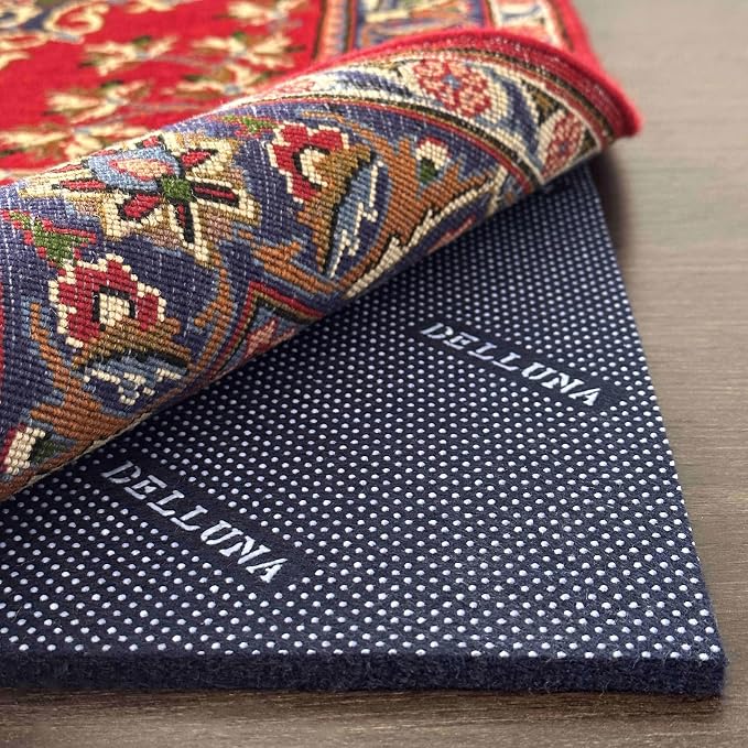 DELLUNA Non-Slip Area Rug Pad 3/8" Thick 2'x8' Double Side Rubber + Felt by DELLUNA