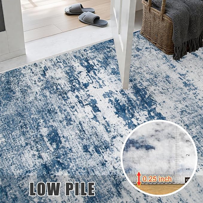 9x12 Area Rug Living Room Rug: Washable Modern Abstract Soft Thin Rug Indoor - Image 8