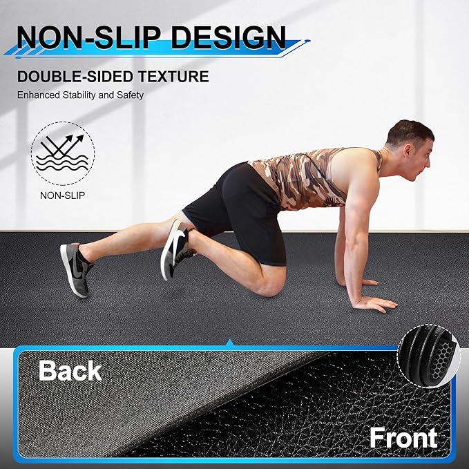 BesWin Large Exercise Mat 8' x 4', Extra Thick Workout Mats - Image 4