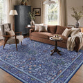 GENIMO 8x10 Washable Area Rug, Non-Slip Vintage Boho Floral Carpet, Large Area by GENIMO