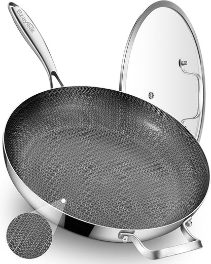 13-Inch Nonstick Hybrid Frying Pan by Bzayeat