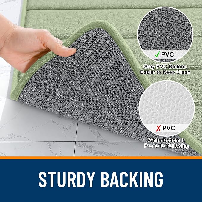 OLANLY Memory Foam Bath Mat 32x20, Super Soft Absorbent Bathroom Rugs, Quick Dry - Image 7