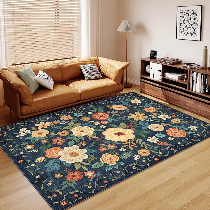DUKINO 8x10 Area Rug, Floral Rugs - Image 9