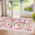 DUKINO 2x4 Rug for Entryway, Washable Kitchen Floral Runner Rug by DUKINO