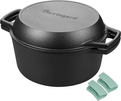 VORRINGARD Pre-seasoned Cast Iron Double Dutch Oven Pot by Unknown