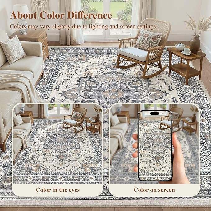 UERMEI 6x9 Area Rug Living Room Rugs - Image 8