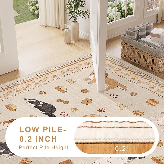 DUKINO 4x6 Area Rug, Non Slip Washable Rug - Image 7