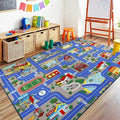 Capslpad Blue Car Road Kid Rug Carpet Playmat by CapslpadDirect