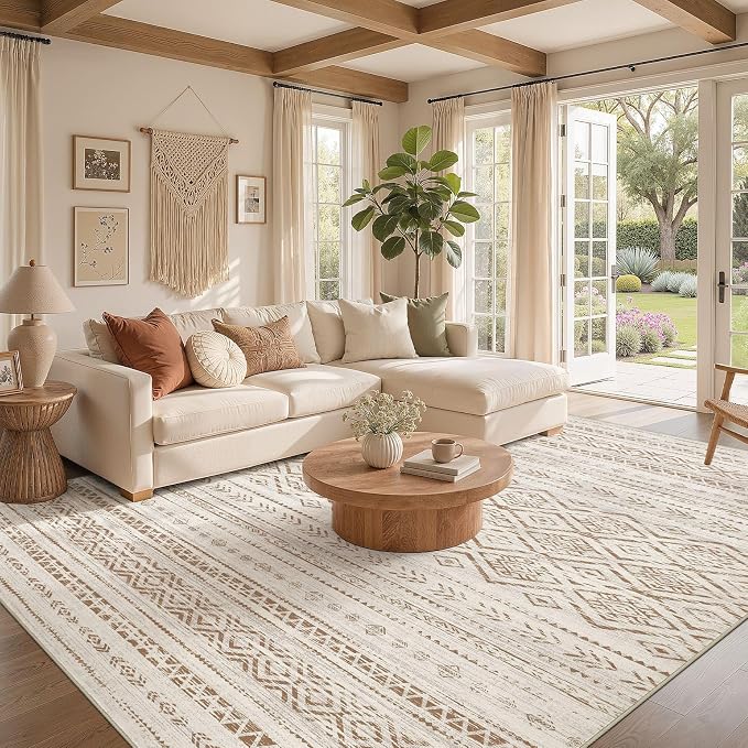 Nakagishi Area Rug Living Room Rugs: 10x14 Large Soft Machine Washable Boho - Image 2